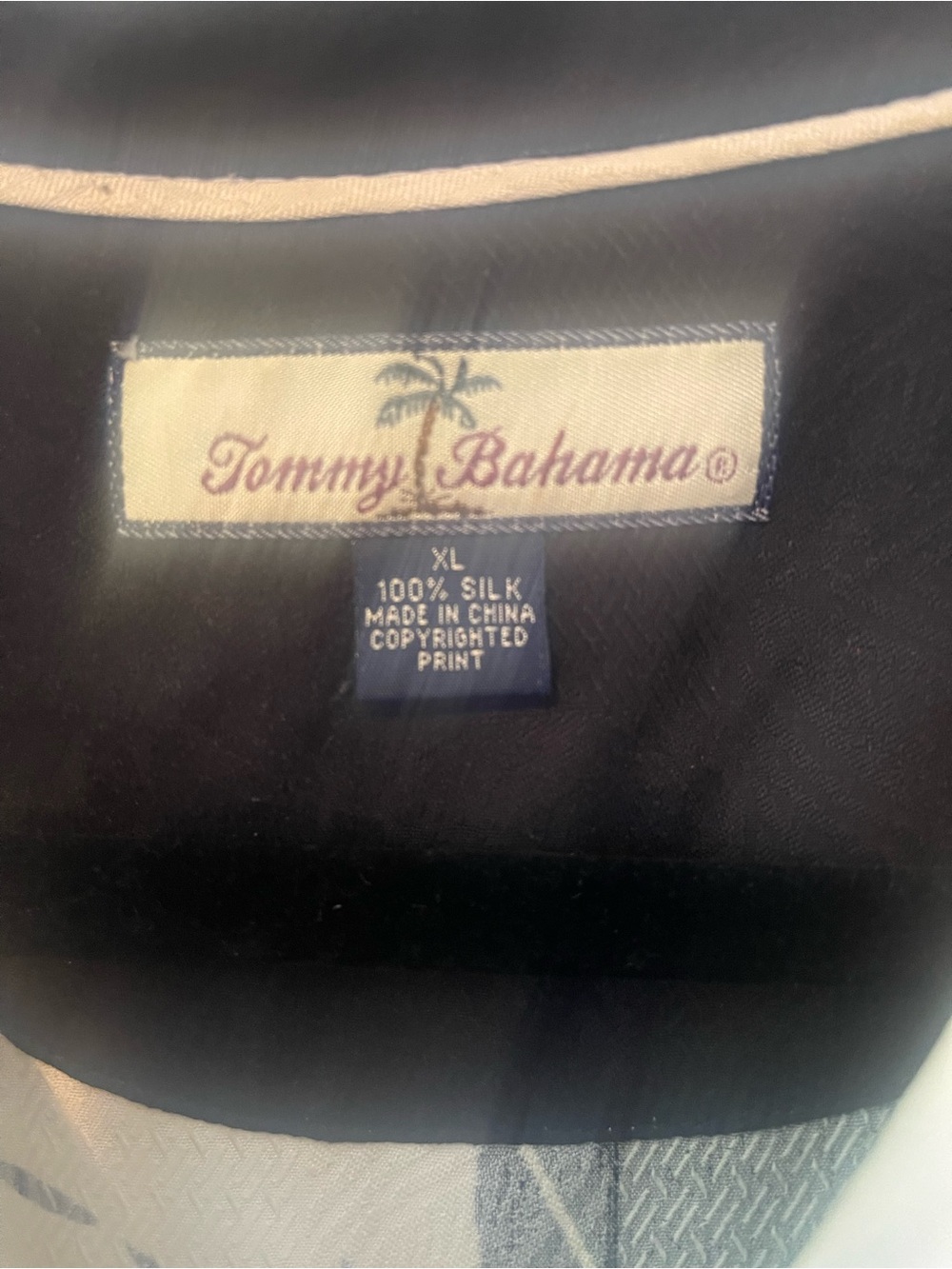 Tommy Bahama Black & White Leaf Print Button-Down Shirt - Picture 3 of 3